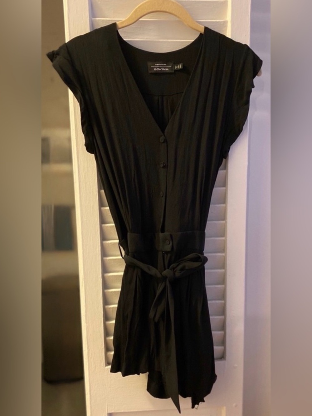& Other Stories Paris Atelier Black Belted Romper | Size 2